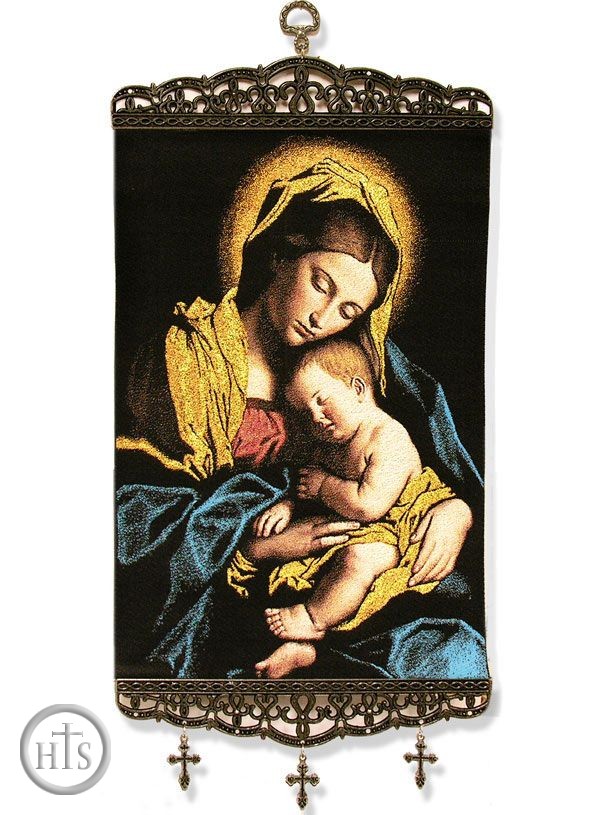 Product Image - Madonna & Child, Textile Art  Tapestry Icon Banner, Large 