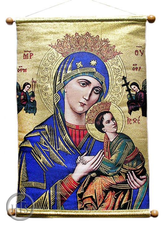 HolyTrinity Pic - Virgin of Passions, Textile Art  Tapestry Icon Banner Extra Large
