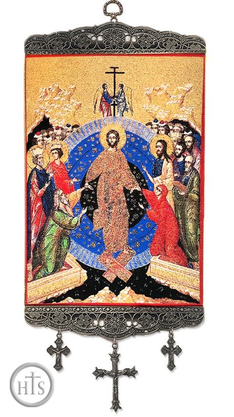 Product Image - Pascha - Resurrection of Christ,   Textile Art  Tapestry Icon Banner Large