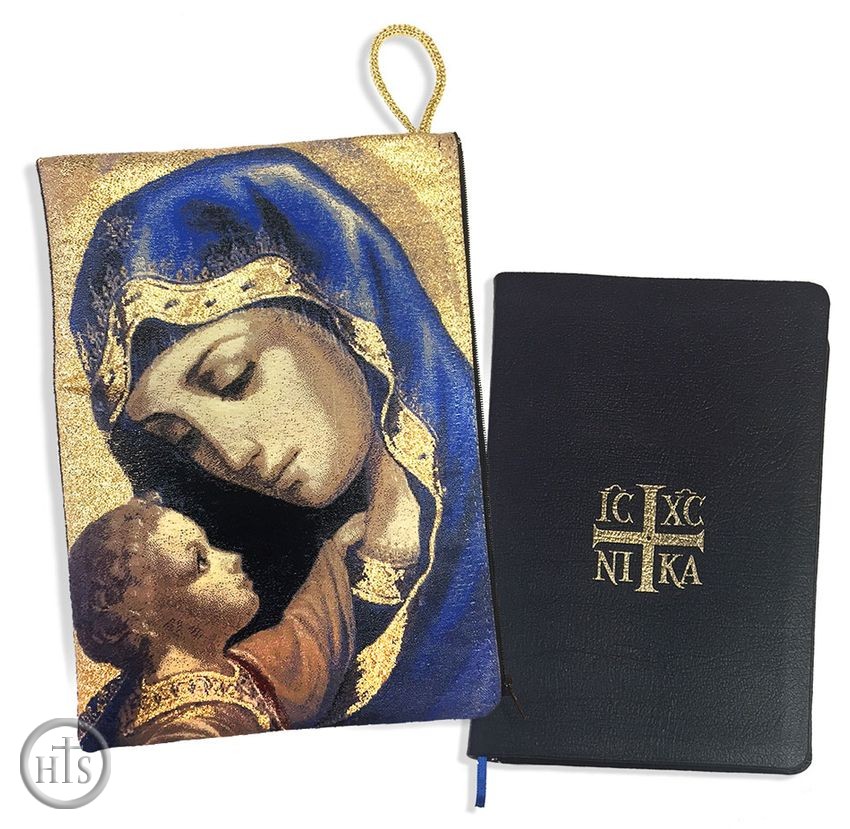 Pic - Virgin Mary and Christ, Tapestry Case for Bible, iPad.