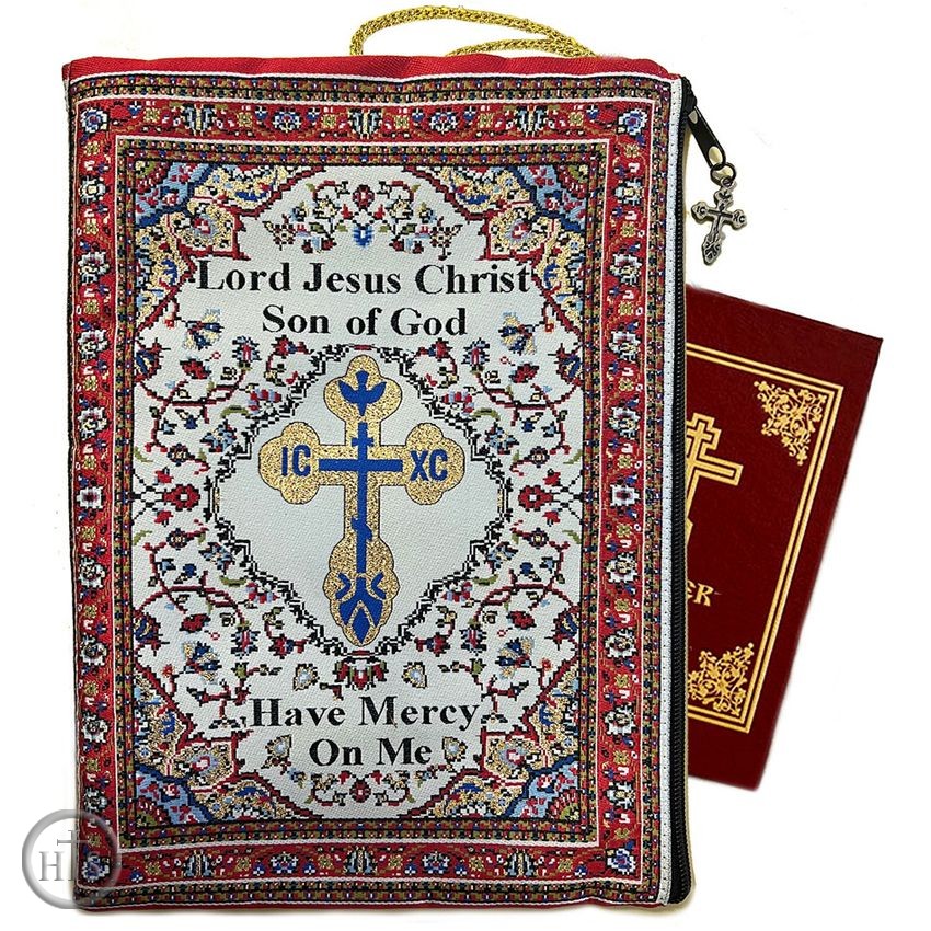Pic - Tapestry Bible Pouch Case Holder with Prayer