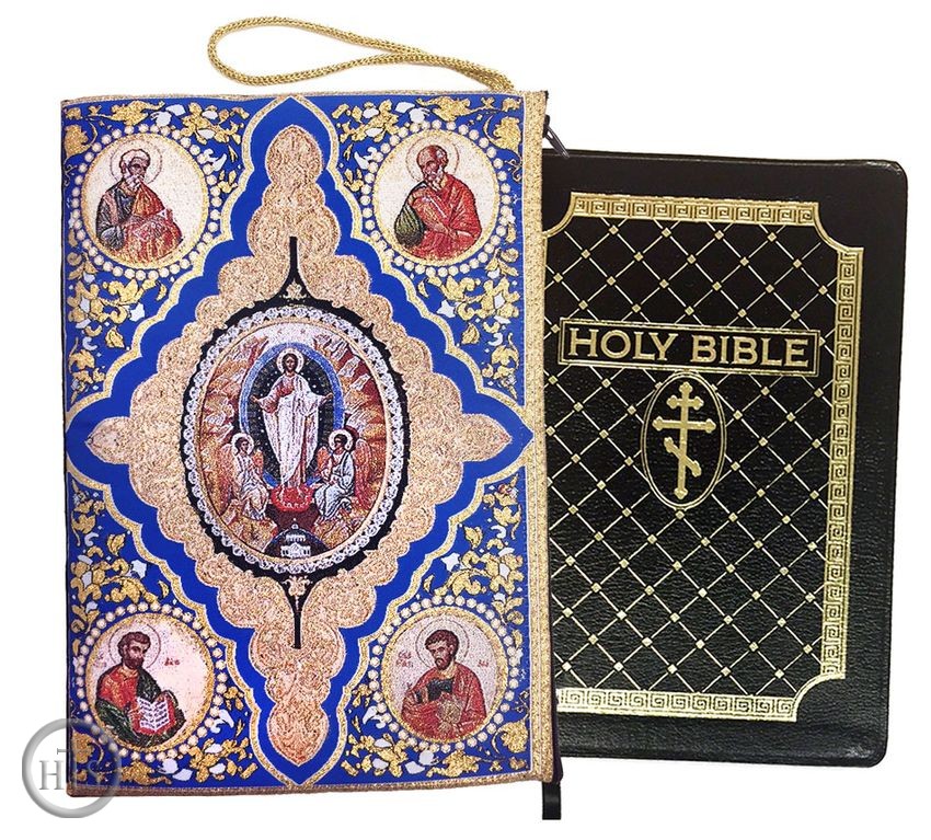 Picture - Reversible Tapestry Case Purse for Bible,  iPad, Blue