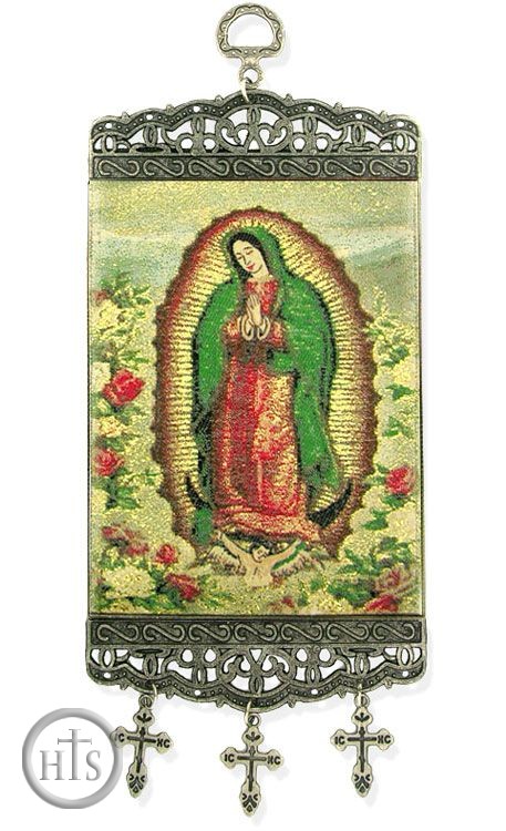 Product Image - Our Lady of Guadalupe, Tapestry Icon Banner, Green