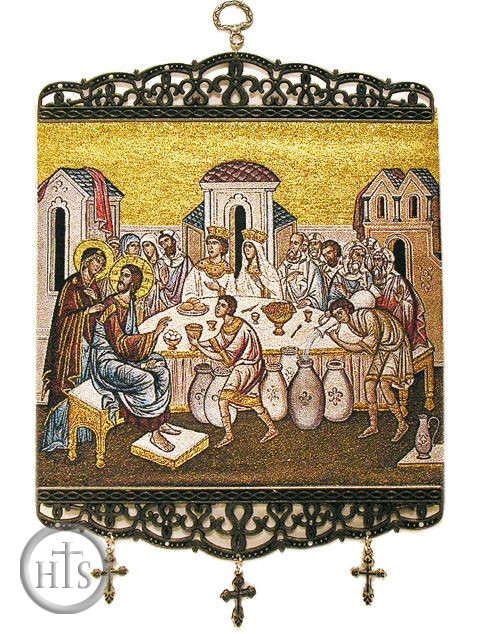 HolyTrinityStore Picture - Marriage at Cana, Tapestry Icon Banner, 12