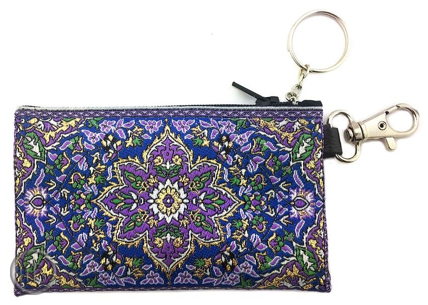 Product Pic - Tapestry Holder for Rosary with Key Chain, Purple