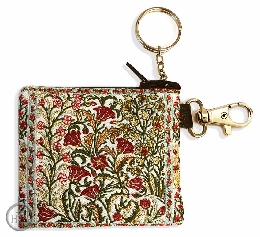 Product Pic - Tapestry Holder for Rosary with Key Chain, Tulips Design