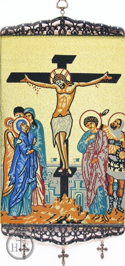 Photo - The Crucifixion, Textile Art  Tapestry Icon Banner, 13