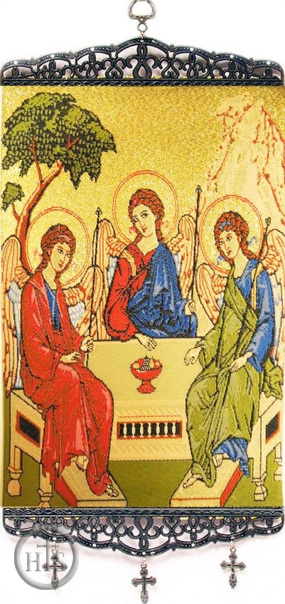 HolyTrinityStore Picture - The Holy Trinity, Textile Art  Tapestry Icon Banner, 13