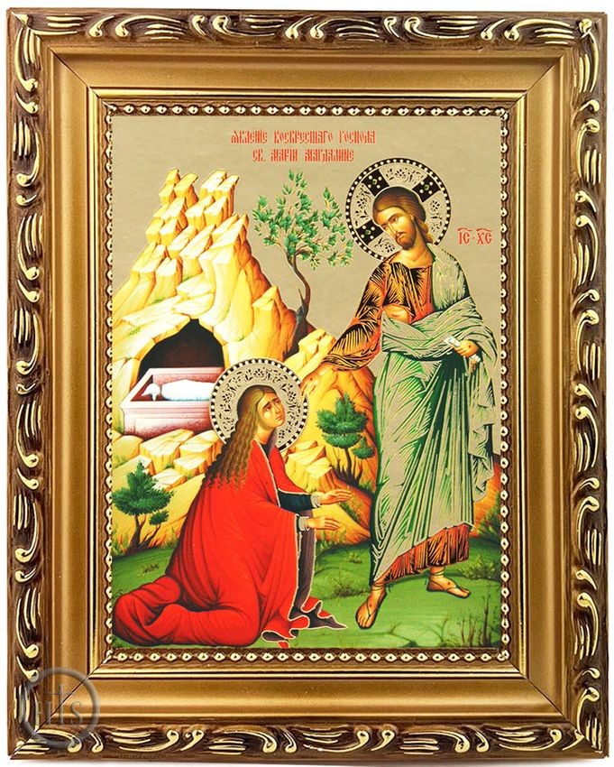 HolyTrinityStore Picture - Christ Appearing To Mary Magdalene, Framed Orthodox Icon with Stand