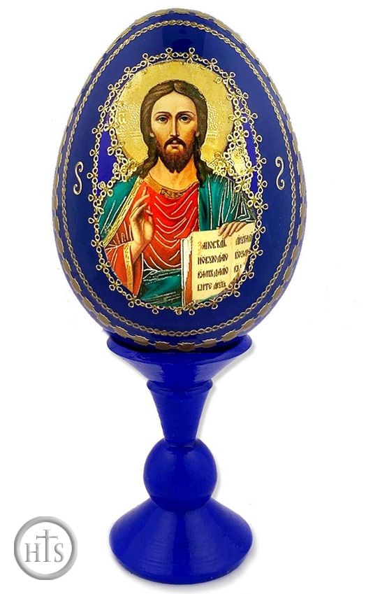 HolyTrinity Pic - Christ The Teacher Decoupage Wood Icon Egg