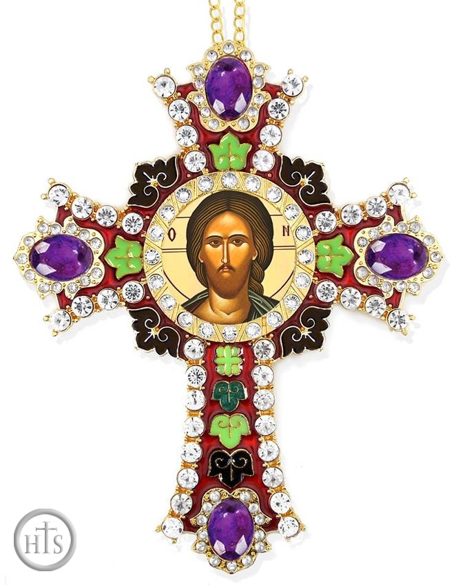 Product Image - Jesus Christ, Greek Icon in Jeweled Wall Cross