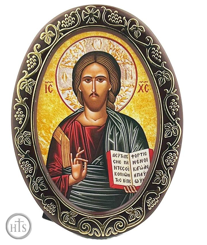 Product Pic - Christ The Teacher, Icon in Oval Frame
