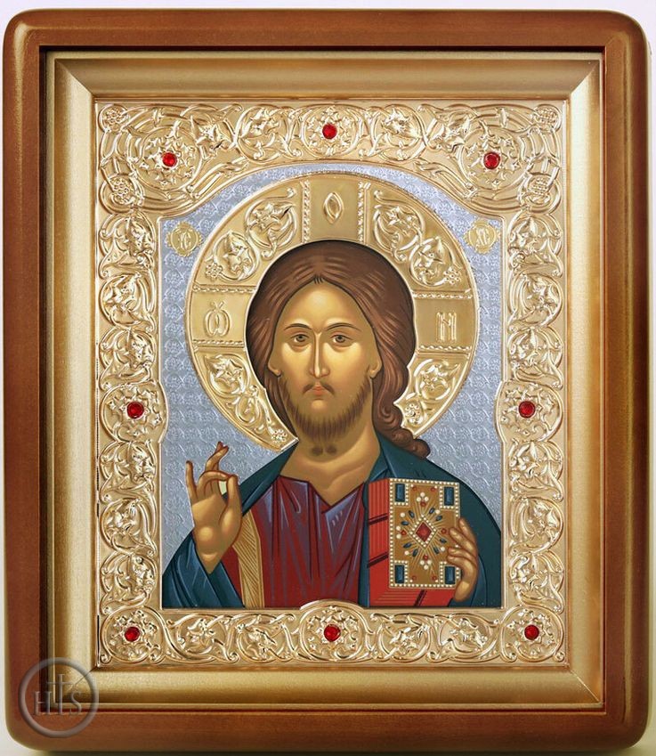 Product Pic - Christ the Teacher, Serigraph Framed Icon with Glass