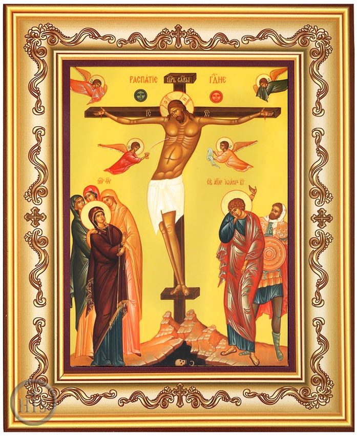 Pic - The Crucifixion, Orthodox Framed Gold Foil Icon