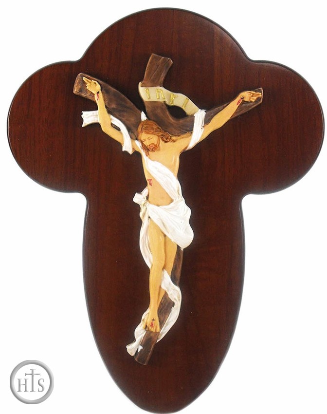 HolyTrinityStore Photo - The Crucifixion, Resin and Wood Based Christian Icon