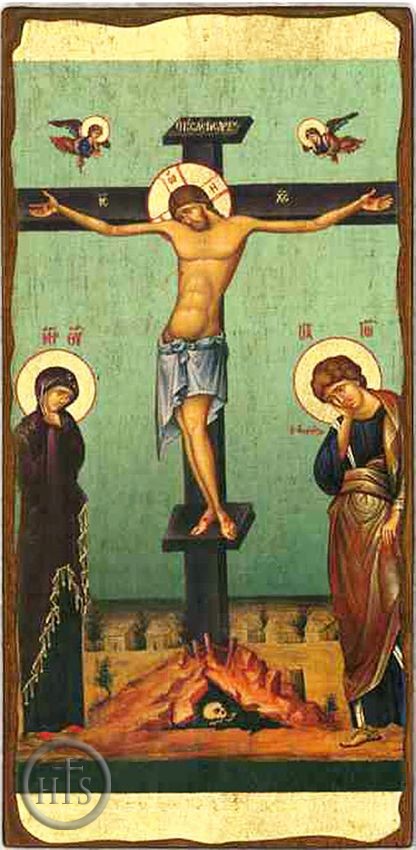 Pic - The Crucifixion, Orthodox Christian Serigraph Panel Icon