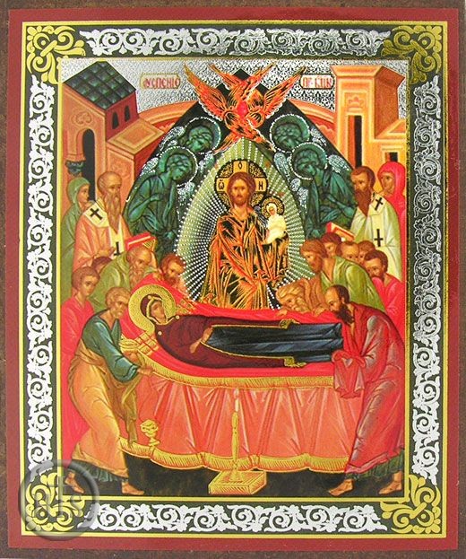 HolyTrinityStore Picture - The Dormition of The Virgin Mary, Orthodox Christian Mini Icon
