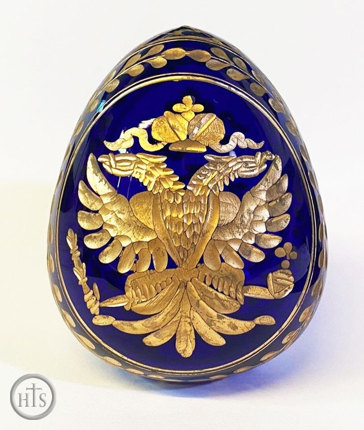 HolyTrinityStore Image - Imperial Crystal  Egg with Double Headed Eagle / Catherine The Great Sign