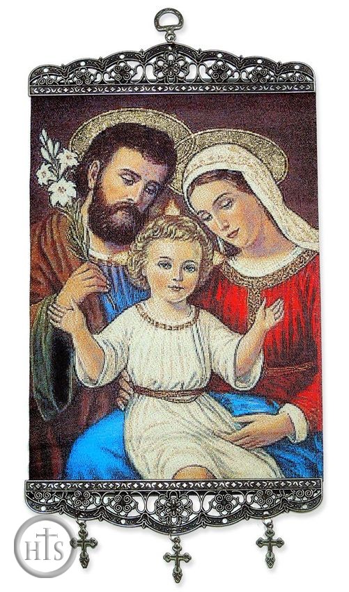 HolyTrinity Pic - The Holy Family, Textile Art  Tapestry Icon Banner, 17