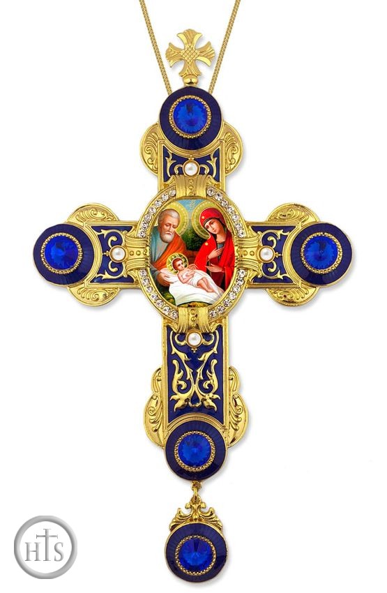 Photo - The Holy Family Icon in Byzantine Styled Cross Ornament