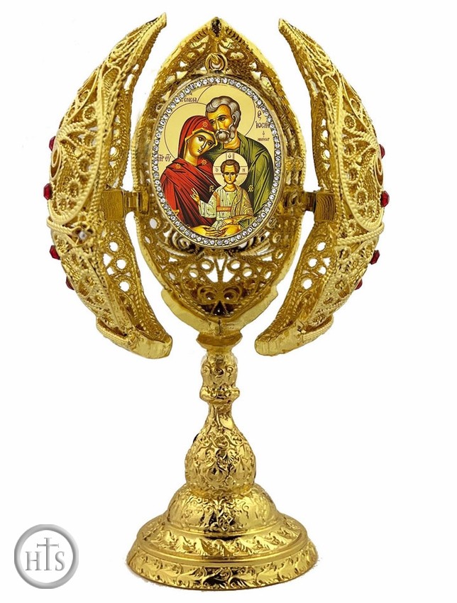 HolyTrinityStore Photo - The Holy Family, Filigree Style Icon Egg, 6