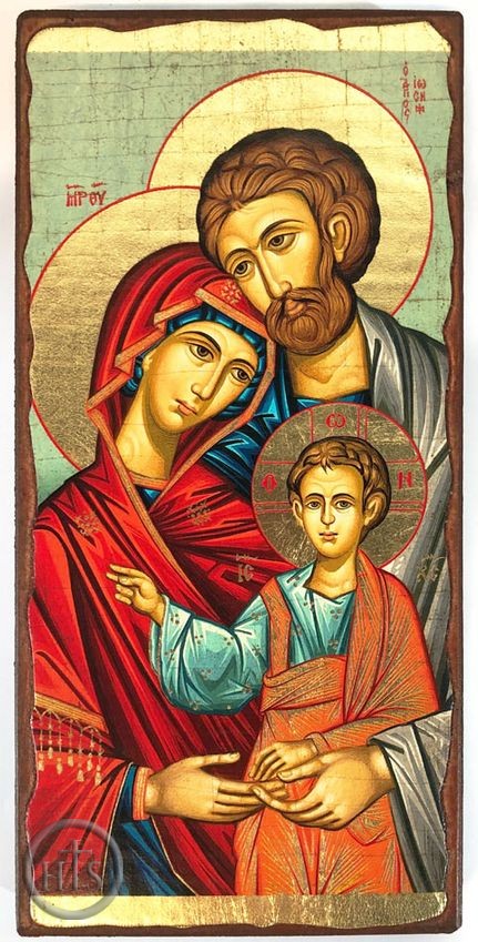 HolyTrinityStore Image - The Holy Family, Greek Serigraph Panel Icon