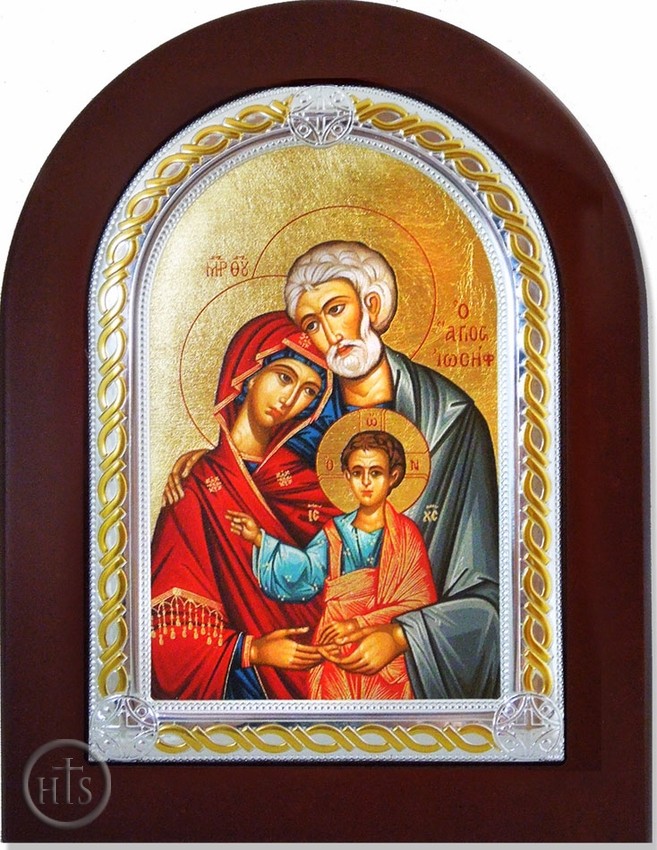 HolyTrinityStore Image - The Holy Family, Serigraph   Orthodox  Icon in Wooden Frame
