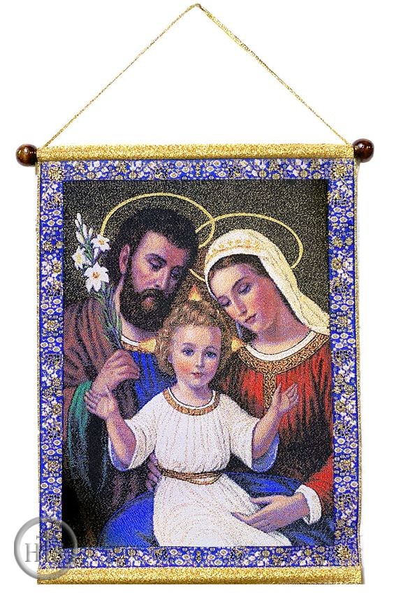 Photo - The Holy Family, Hanging Tapestry Icon Banner