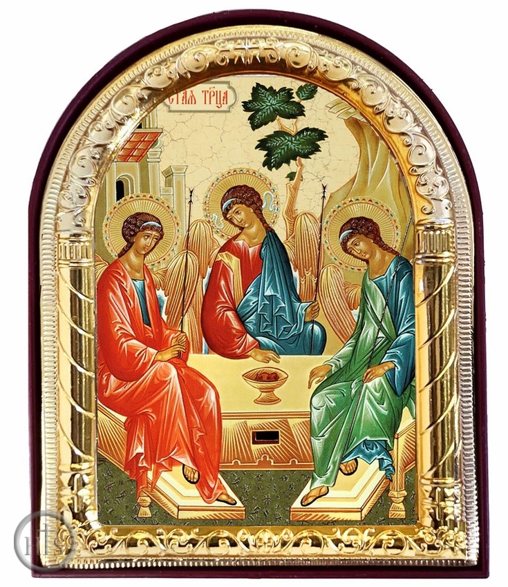 Product Image - The Holy Trinity, Arched Orthodox Icon with Stand