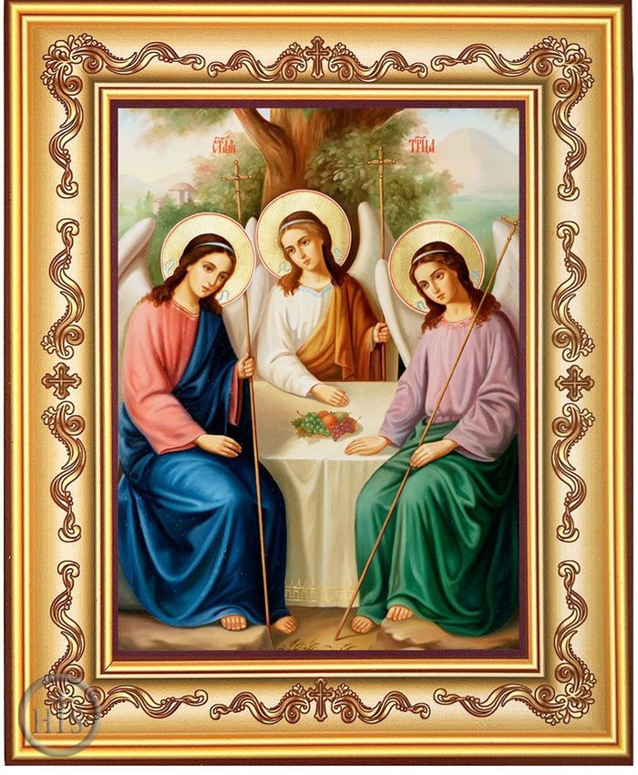 HolyTrinityStore Image - The Holy Trinity, Orthodox Framed Icon with Stand