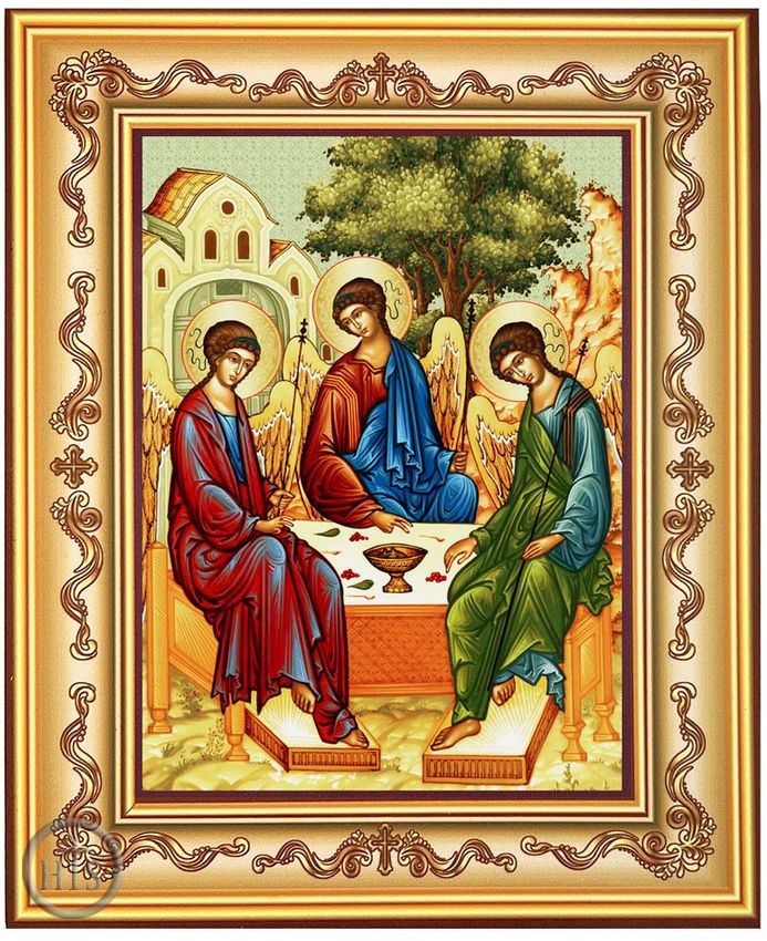Pic - The Holy Trinity, Orthodox Framed Icon with Stand