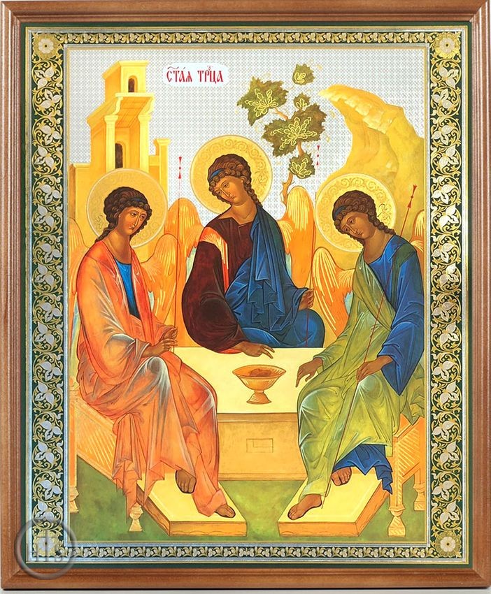 HolyTrinityStore Picture - The Holy Trinity (Old Testament Trinity), Framed   Icon with Protective Glass