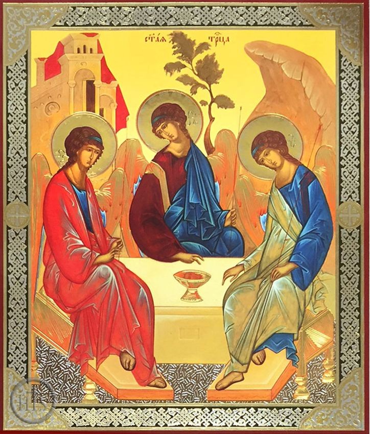 HolyTrinityStore Image - The Holy Trinity, Orthodox Christian Gold & Silver Foiled Icon