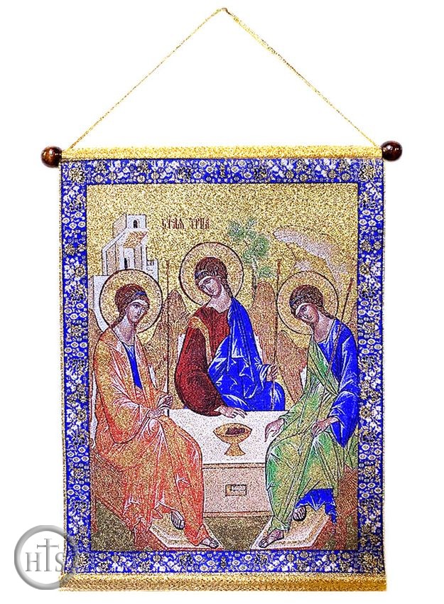 Picture - The Holy Trinity, Hanging Tapestry Icon Banner 
