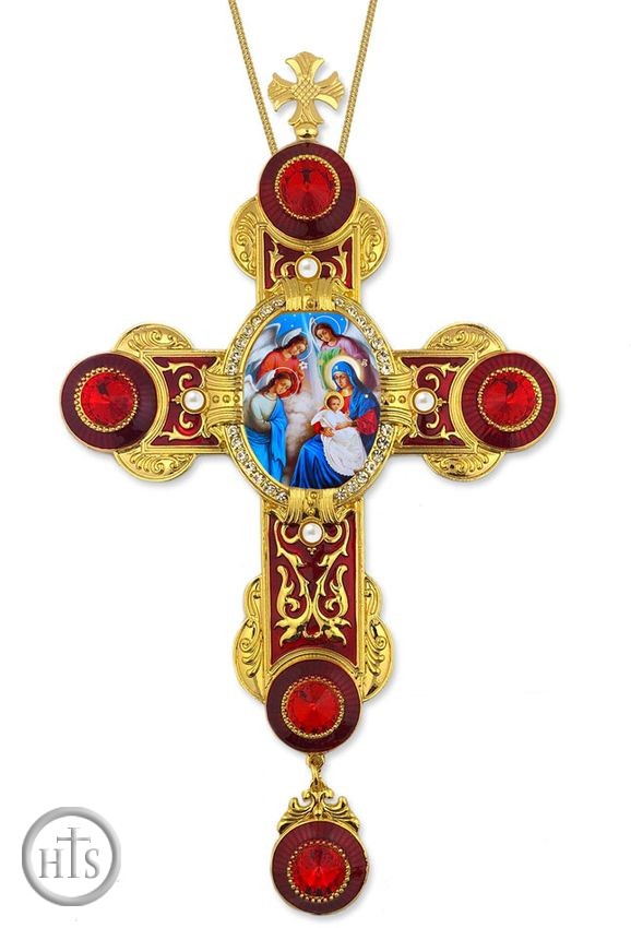 Product Pic - Nativity of Christ Icon in Byzantine Styled Cross Ornament