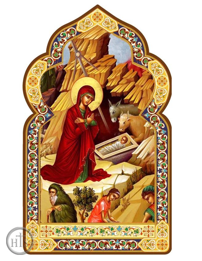 Product Picture - The Nativity, Dome Shape Orthodox Icon with Stand