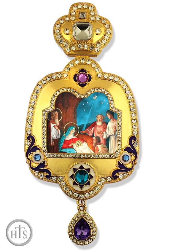 Product Picture - Nativity of Christ, Enameled Framed Icon Ornament