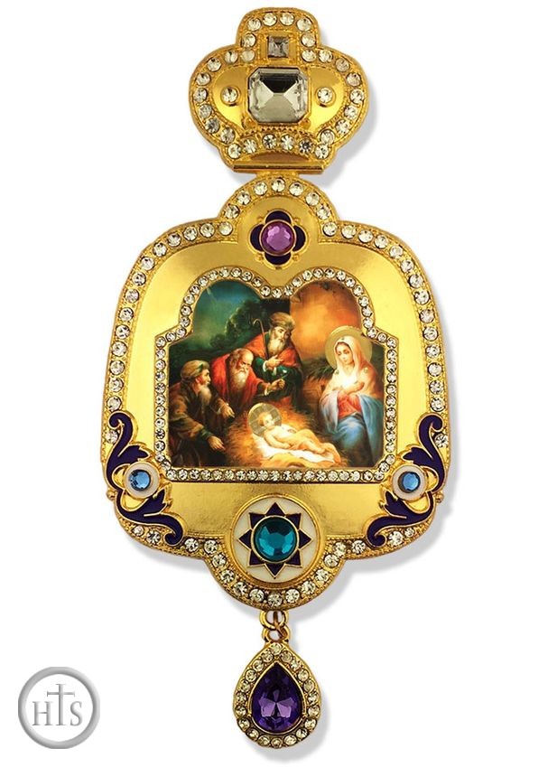 HolyTrinity Pic - Nativity of Christ, Enameled Framed Icon Ornament