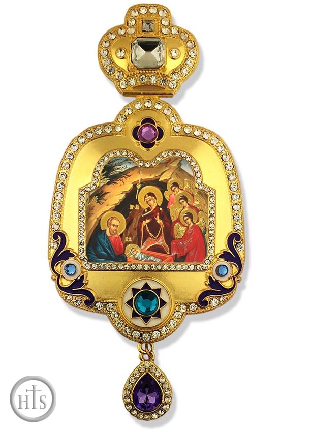 Photo - Nativity of Christ, Enameled Framed Icon Ornament