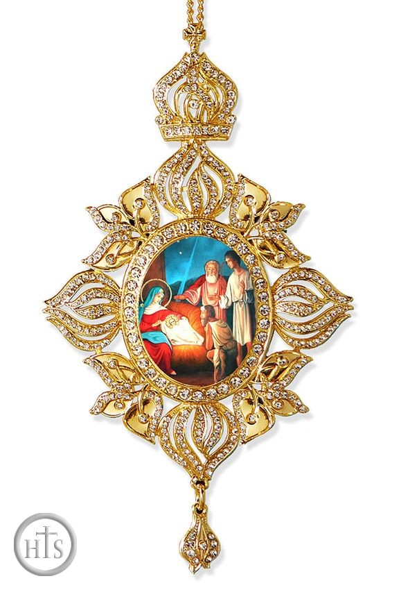 Product Image - Nativity of Christ, Framed Icon Ornament, Byzantine Style