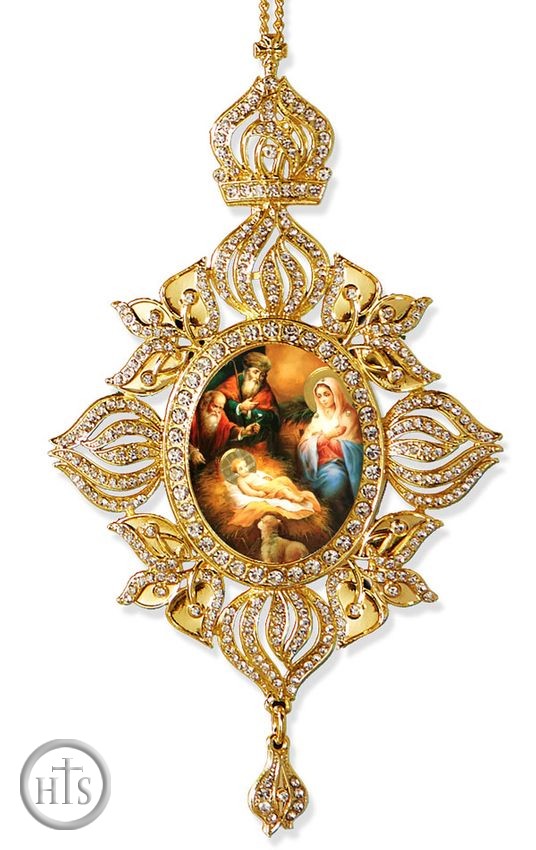 Pic - Nativity of Christ, Framed Icon Ornament, Byzantine Style