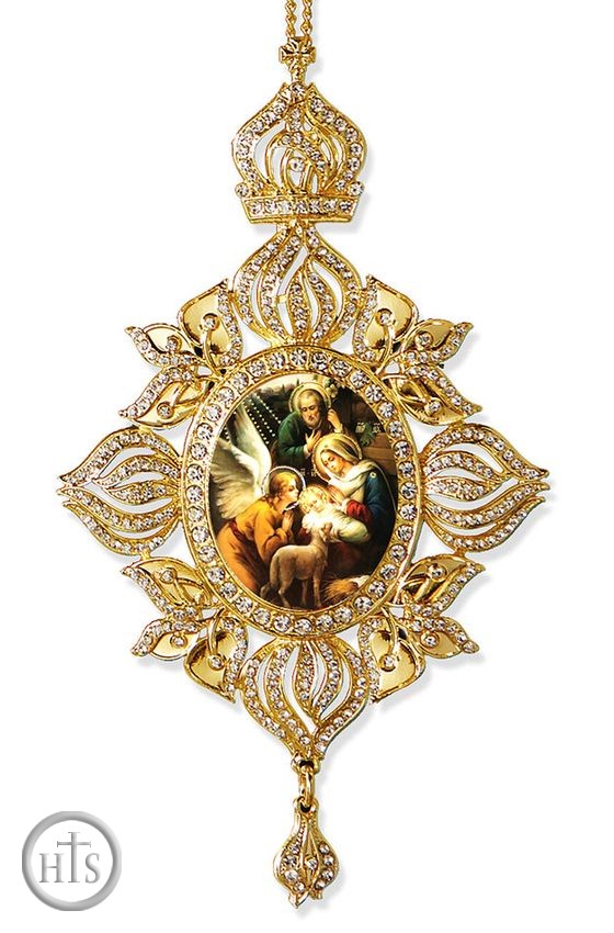 Product Photo - Nativity of Christ, Framed Icon Ornament, Byzantine Style