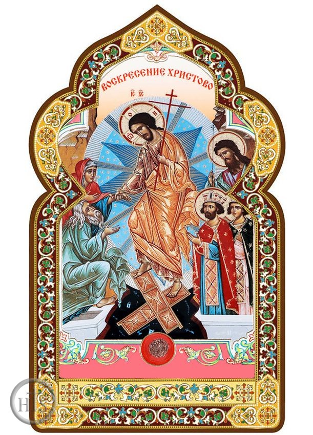 Product Image - The Resurrection, Dome Shape Orthodox Icon with Stand