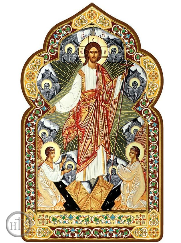 Photo - The Resurrection, Dome Shape Orthodox Icon with Stand