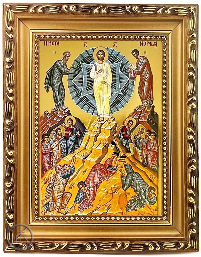 HolyTrinityStore Picture - The Transfiguration of Christ, Wooden Frame Icon with Stand