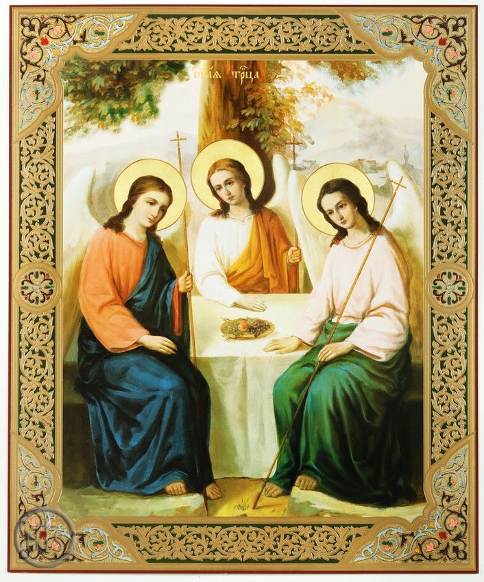 HolyTrinityStore Photo - The Holy Trinity, Gold Foil Icon on Thin  Wood