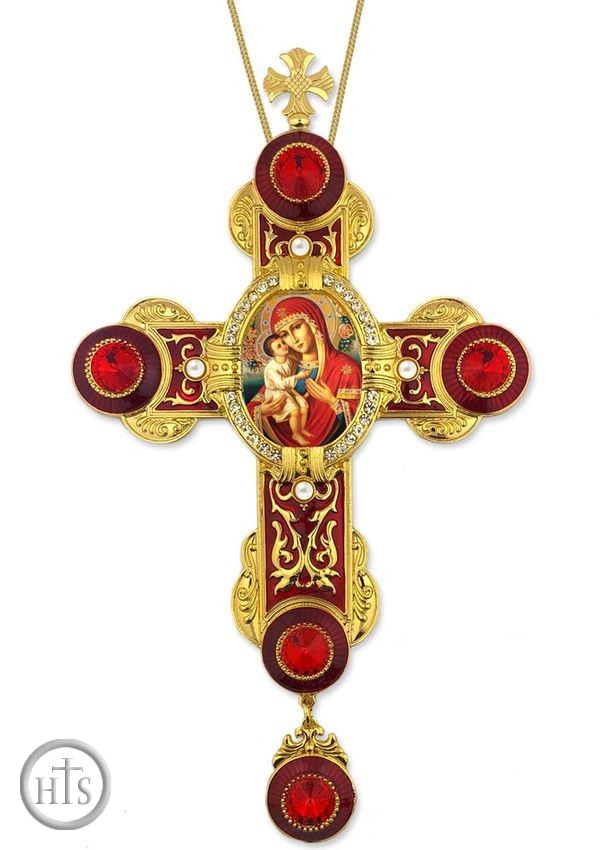Photo - Virgin Mary Zirovitskaya Icon in Byzantine Styled Cross Ornament