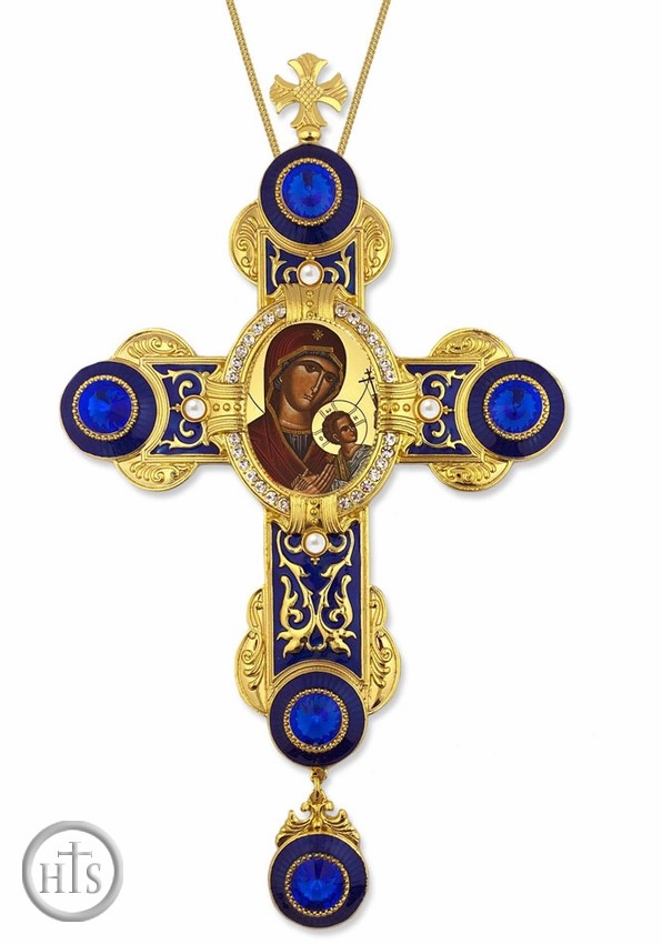 Picture - Virgin Mary of Perpetual Help, Greek Icon in Byzantine Styled Cross Ornament