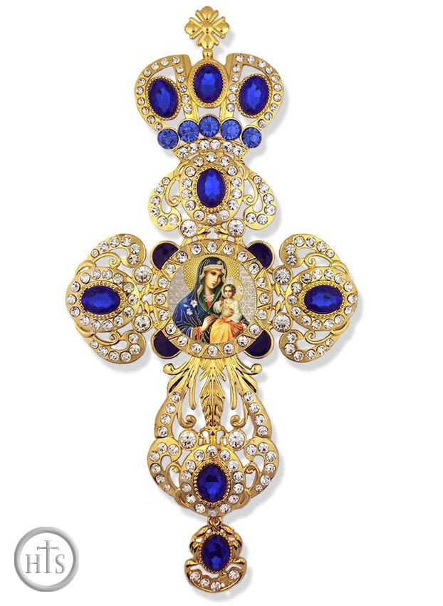 HolyTrinityStore Photo - Virgin Mary the Eternal Bloom, Framed Cross-Shaped Icon Ornament