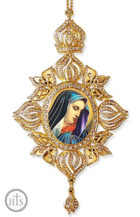HolyTrinity Pic - Virgin Mary of Sorrows, Framed Icon Ornament, Byzantine Style